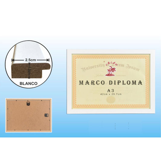 Marco Diploma Madera Blanco A4/A3