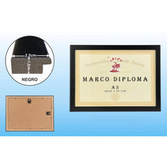 Marco Diploma Madera Negro A4/A3