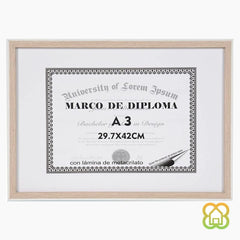 Marco Diploma Madera Roble Natural A4/A3