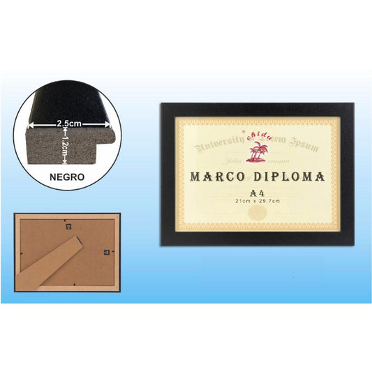 Marco Diploma Madera Negro A4/A3