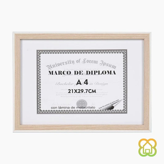 Marco Diploma Madera Roble Natural A4/A3