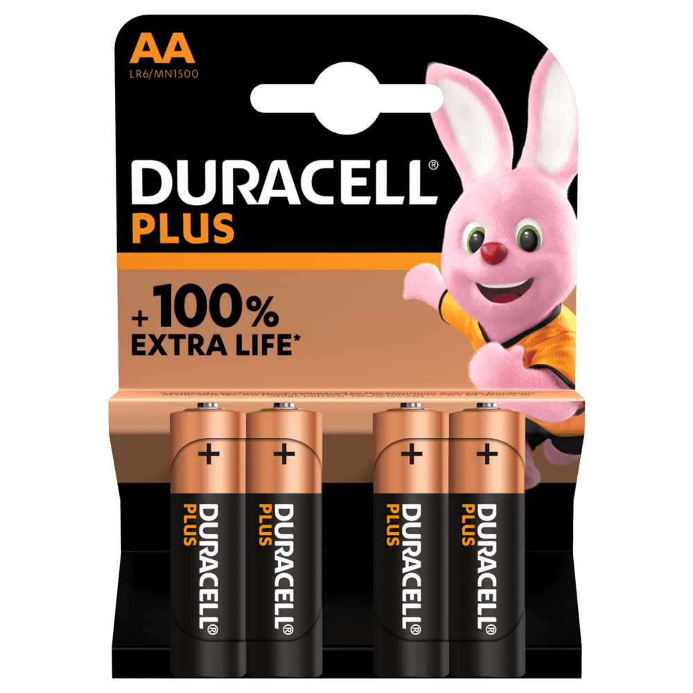 Pilas Alkalina Duracell Plus AA Pack 4 uds.