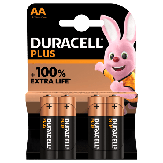 Pilas Alkalina Duracell Plus AA Pack 4 uds.