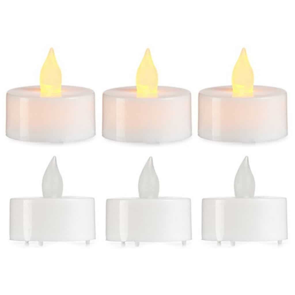 Set 6 velas de té 1 led 4x4cm
