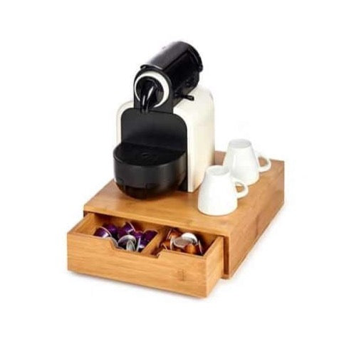 Soporte De Bambu Cafetera Cajon Portacapsulas