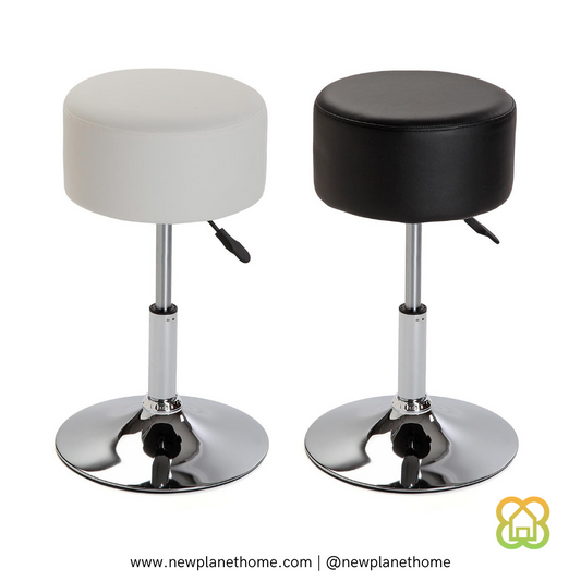 Taburete bajo blanco