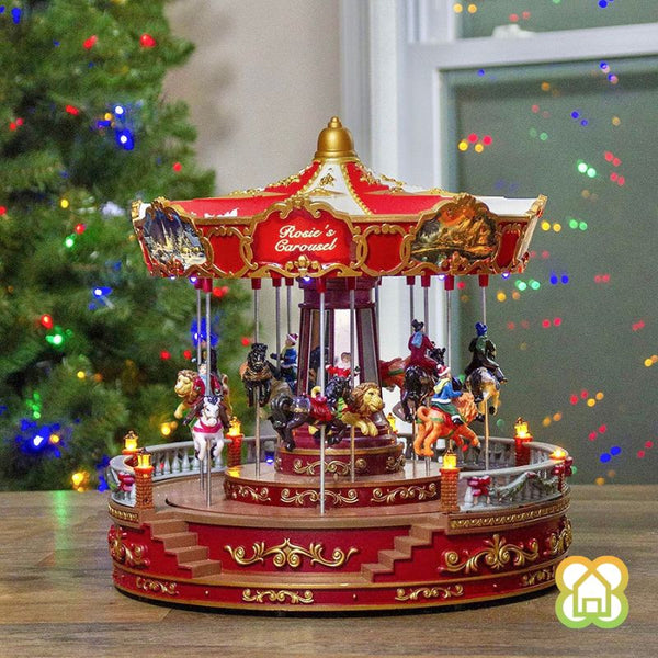 Carrusel Tiovivo Carrusel Musical Navidad Tiovivo 28 LED/Sonido