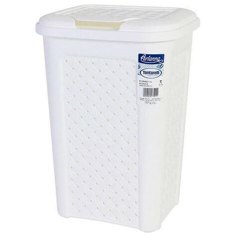 Tontarelli Cubo de Basura Arianna Color Blanco, 24x20x35 cm