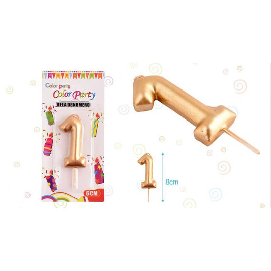 Vela número oro 1-2-3-4-5-6-7-8-9-0-?