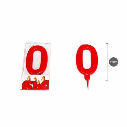 Vela Números rojo 11cm 1-2-3-4-5-6-7-8-9-0